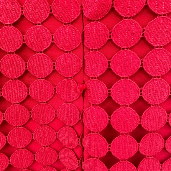 Lauren Ralph Lauren size 12 sleeveless red dress overlay lined hidden rear zip - Picture 4 of 6
